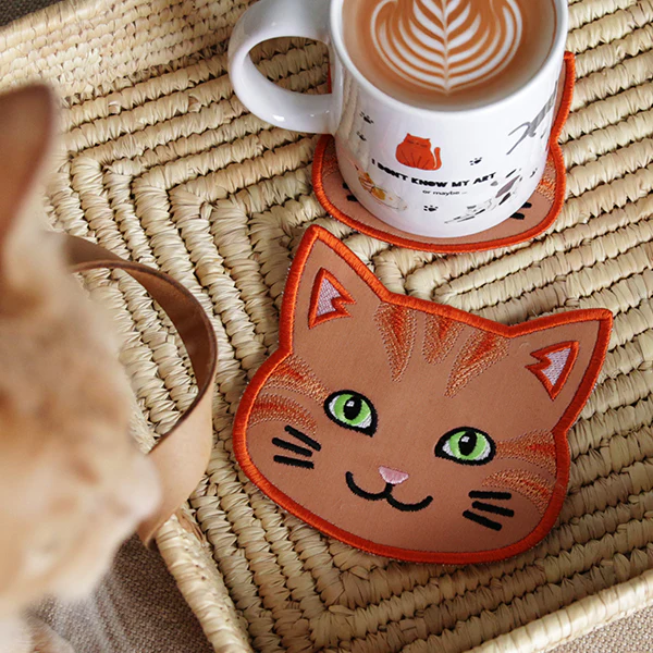 A Cat Face Coasters (In-the-Hoop) Design Pack - Image 21
