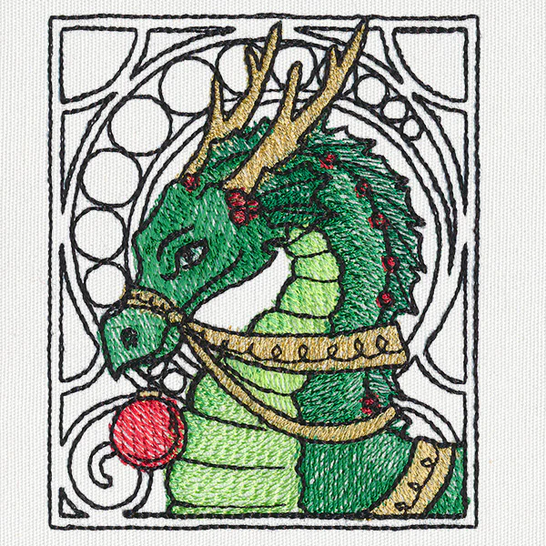 Art Nouveau Christmas - Dragon - Image 5