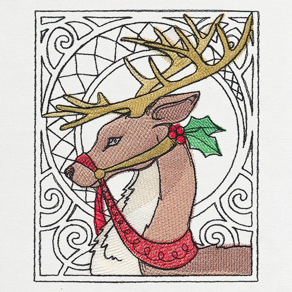Art Nouveau Christmas - Reindeer - Image 3