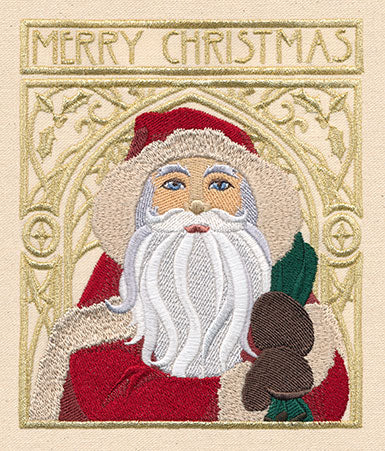Art Nouveau Santa - Merry Christmas - Image 2