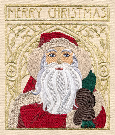 Art Nouveau Santa - Merry Christmas - Image 3