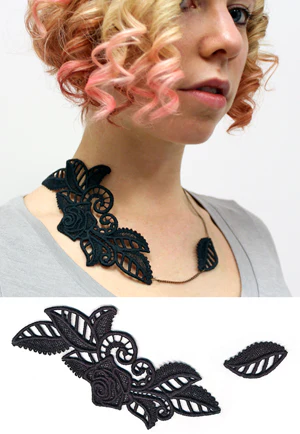 Asymmetrical Bloom Necklace (Lace) - Image 2