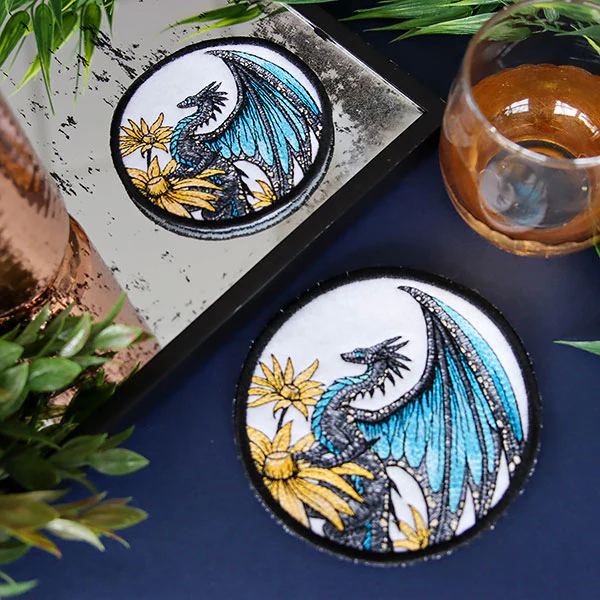Blue Morpho & Black-Eyed Susan Dragon Coaster (In-the-Hoop) - Image 6