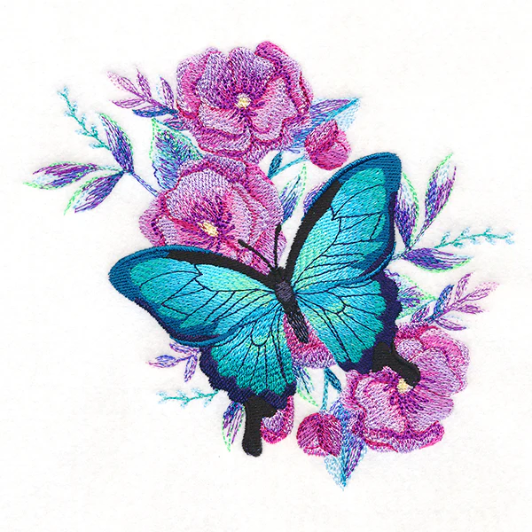 Blue Morpho on Silvered Blooms - Image 2