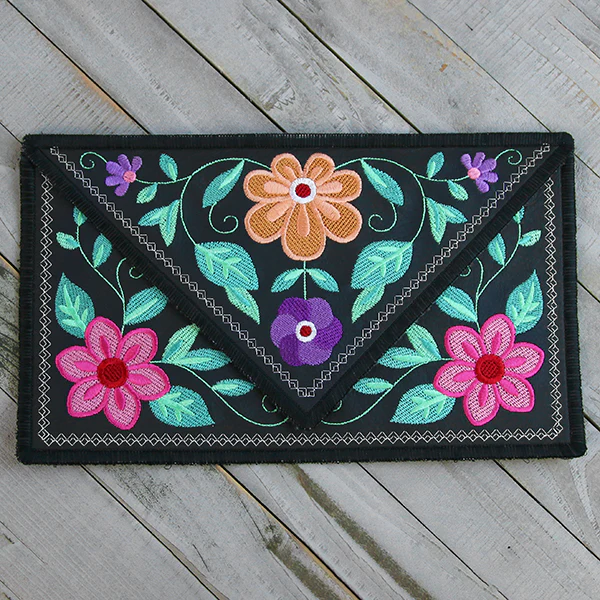 Bohemian Blooms Leather Clutch (In-the-Hoop) - Image 10