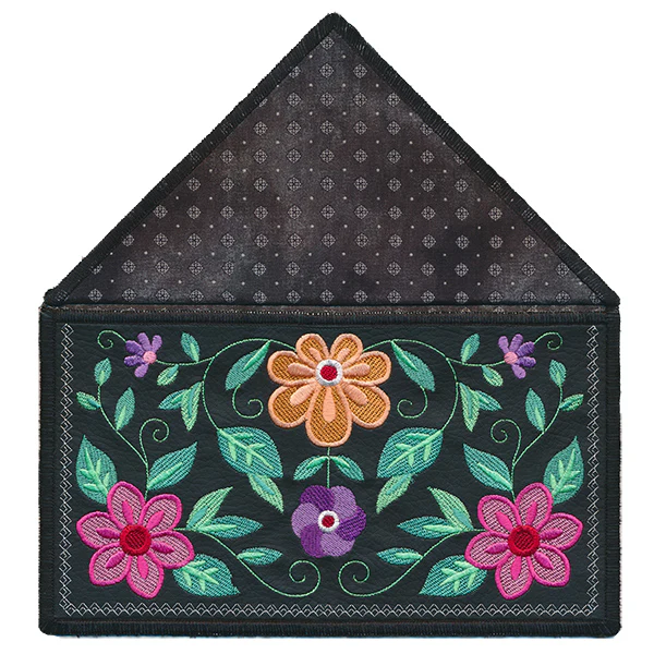 Bohemian Blooms Leather Clutch (In-the-Hoop) - Image 2