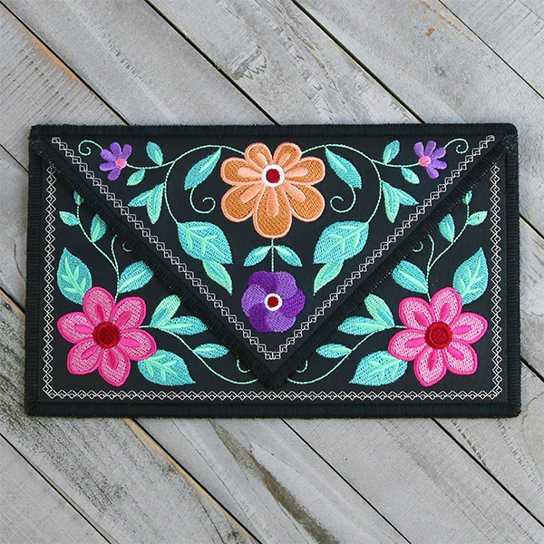 Bohemian Blooms Leather Clutch (In-the-Hoop) - Image 4