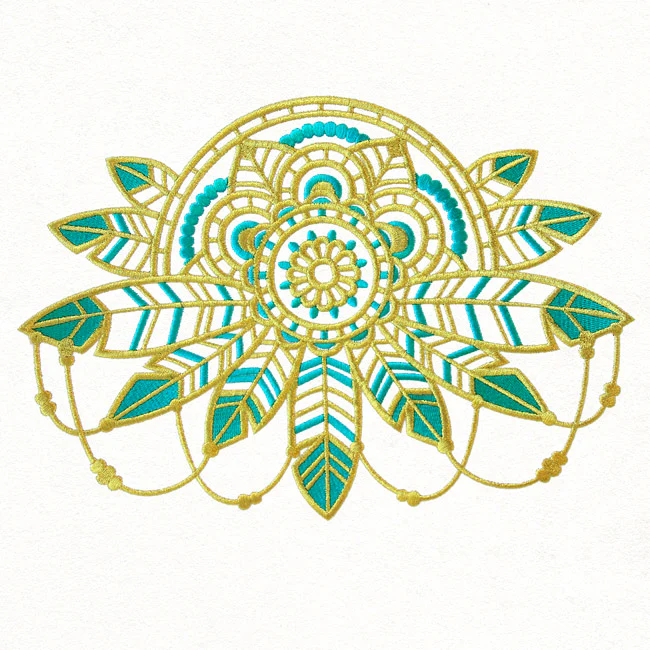 Bohemian Gold - Feathers Medallion