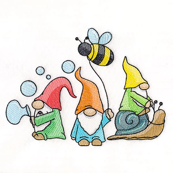 Bubbles Bees and Snails Gnome Trio - Image 2