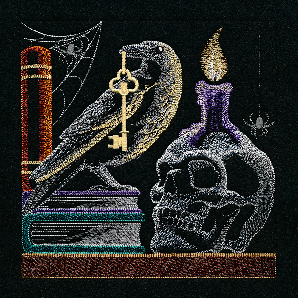 Build a Halloween Bookshelf Scene - Skull and Crow
