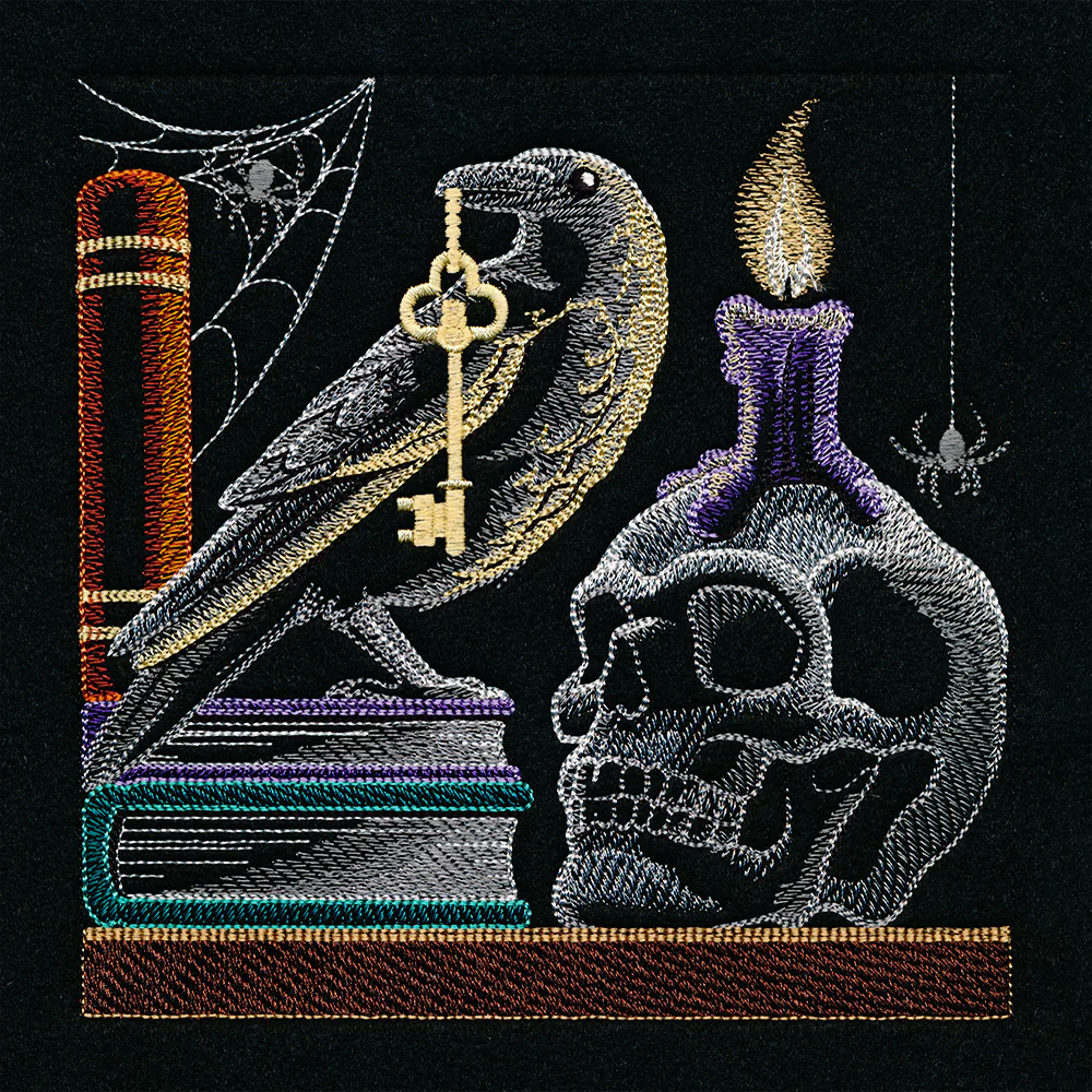 Build a Halloween Bookshelf Scene - Skull and Crow - Image 3