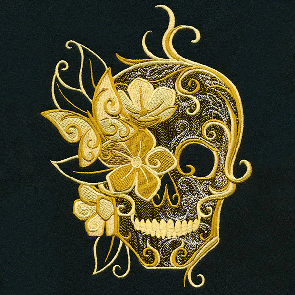 Butterfly and Blooms Skull - Image 10