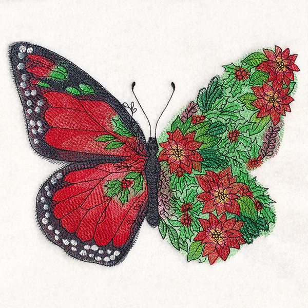 Butterfly in Christmas Flowers