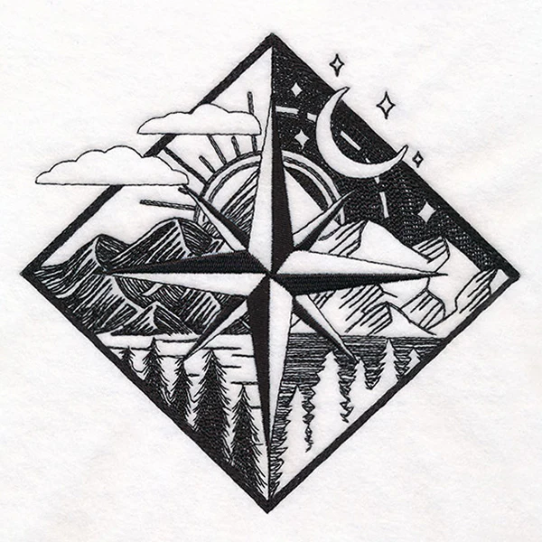 By Day & By Night Compass Diamond