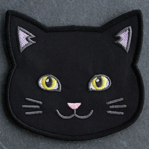 Cat Face Coasters - Solid Color (In-the-Hoop) - Image 3