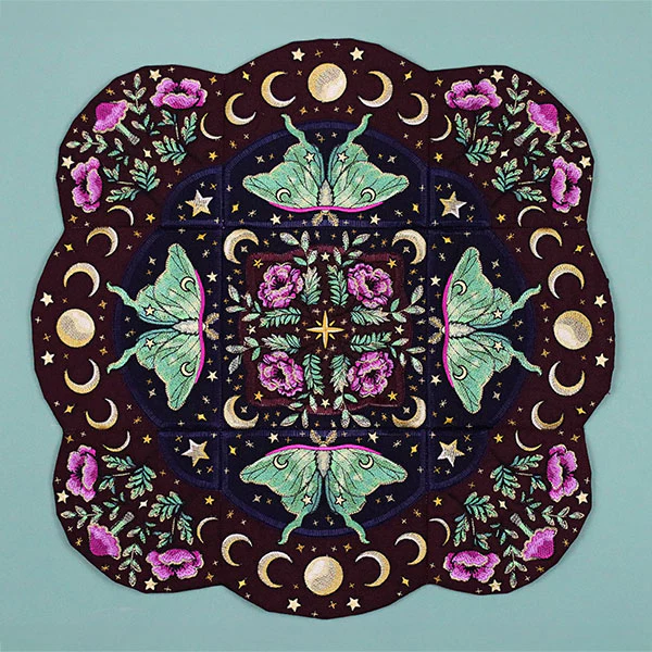 Celestial Botanical Luna Moth Table Center Set (Applique) - Image 20