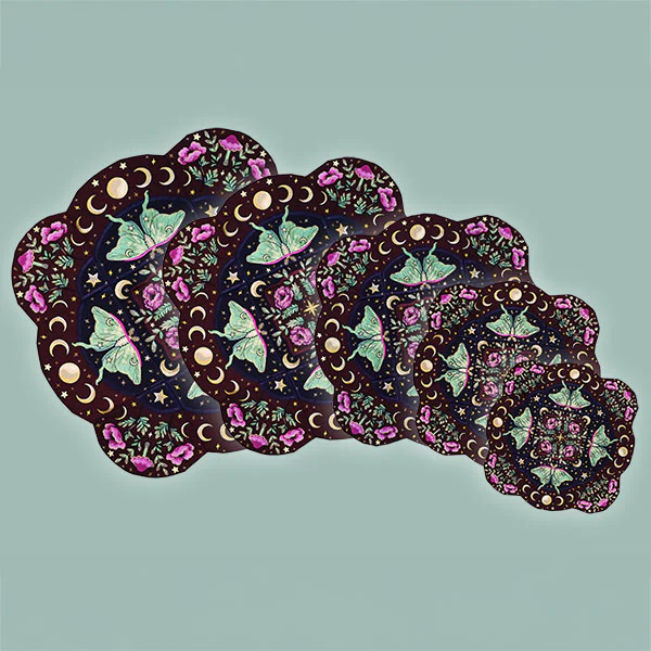 Celestial Botanical Luna Moth Table Center Set (Applique) - Image 28