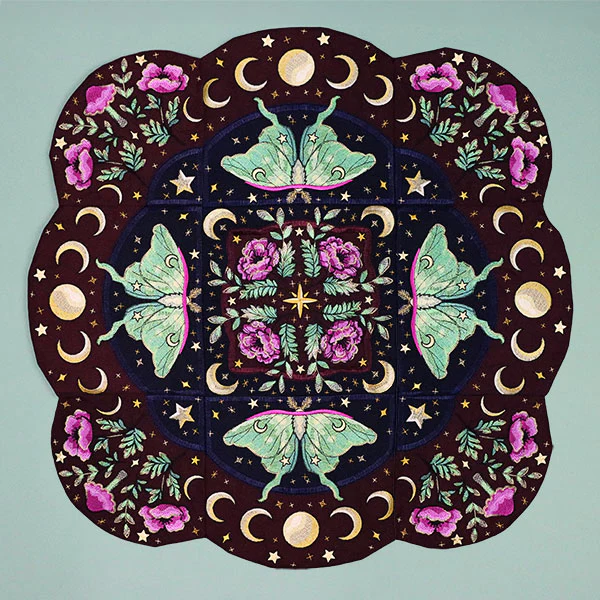 Celestial Botanical Luna Moth Table Center Set (Applique) - Image 6