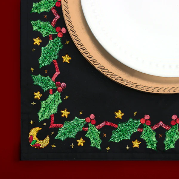 Celestial Christmas Poinsettia Kaleidoscope Border - Image 4