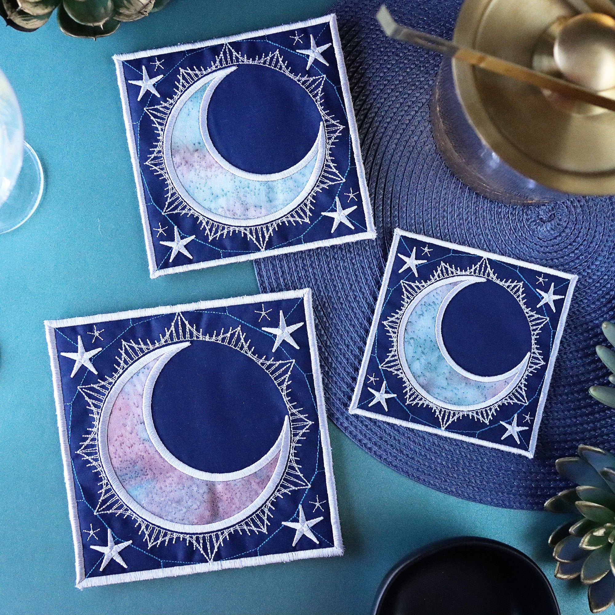 Celestial Moon Trivet (In-the-Hoop) - Image 6