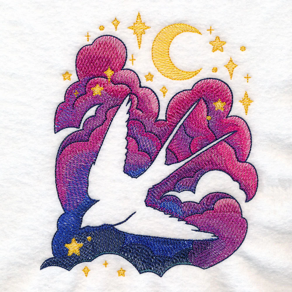 Celestial Swallow Silhouette (Embossed) - Image 3