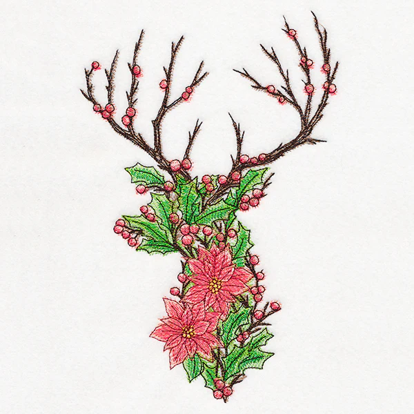 Christmas Blooms Deer - Image 2