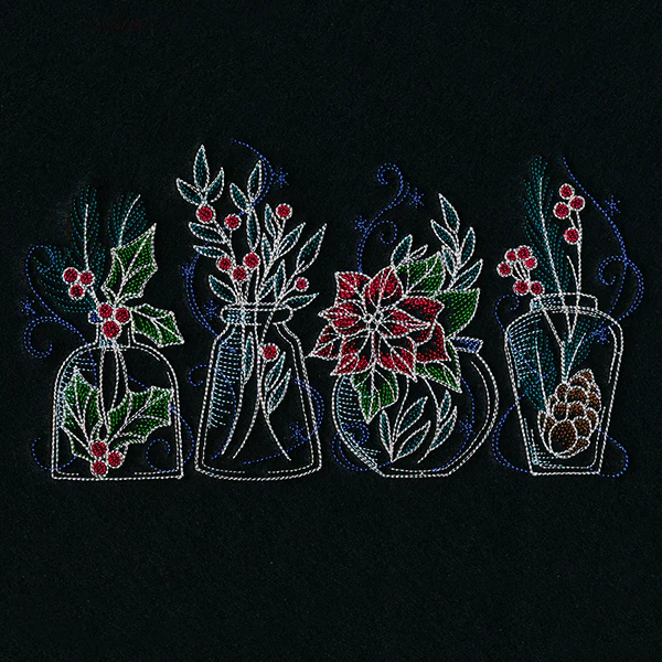 Christmas Botanicals Glass Jar Border - Image 4