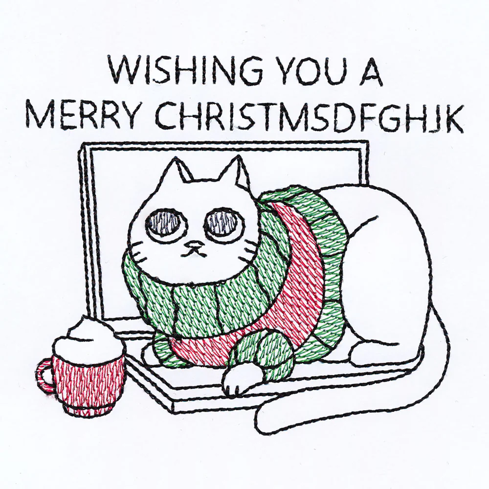 Christmas Computer Kitty (Cardstock) - Image 2