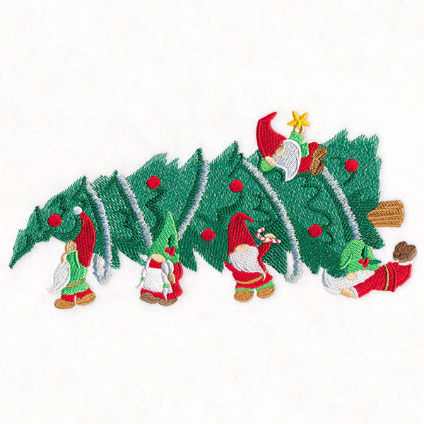 Deck the Halls Christmas Tree Gnome Border - Image 2