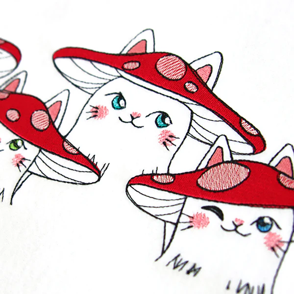 Delightful Mushroom Kitty Border - Image 2