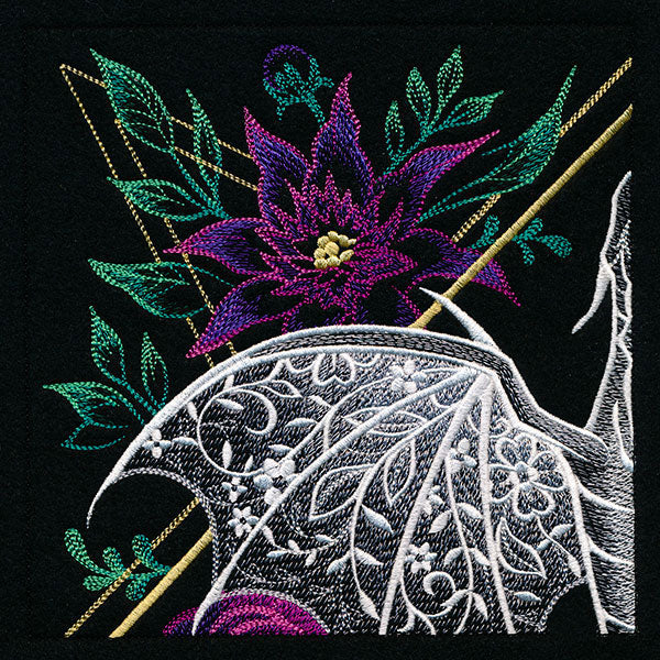 Dragon & Flowers Panel Scene - Top Left - Image 5