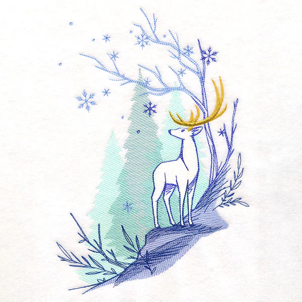 Enchanting Winter Deer Scene - Image 2