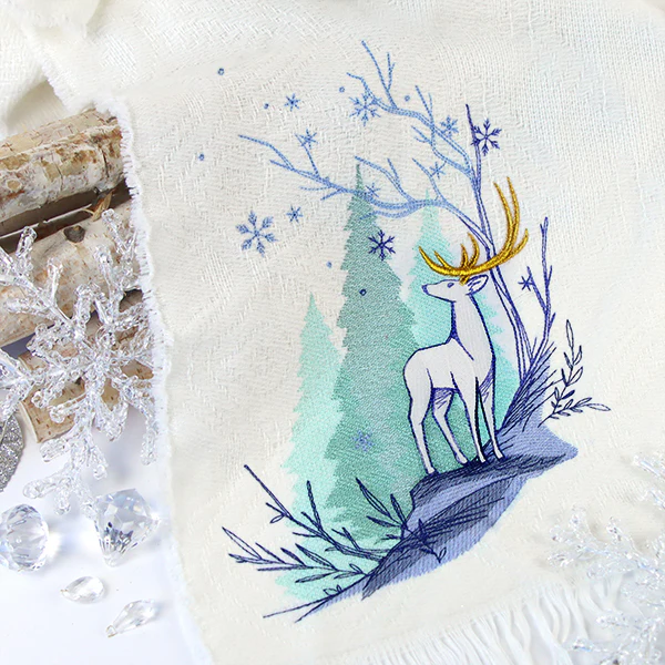 Enchanting Winter Deer Scene - Image 6