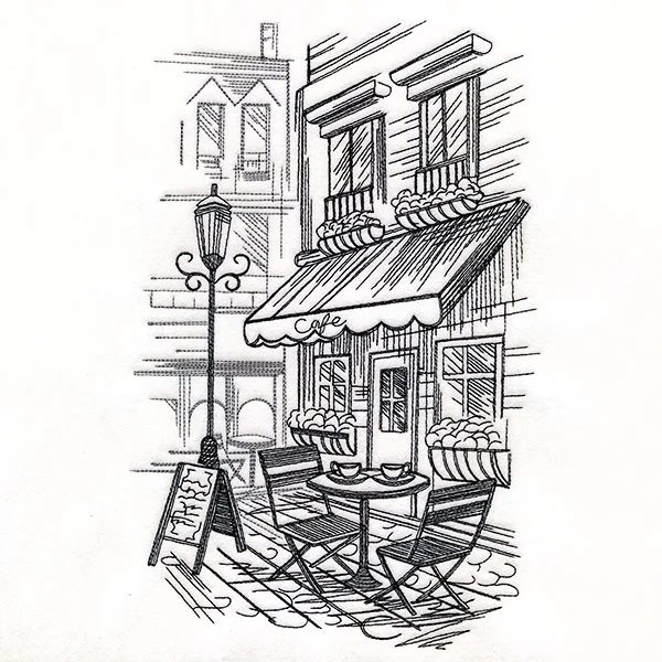 European Cafe Etching - Image 5
