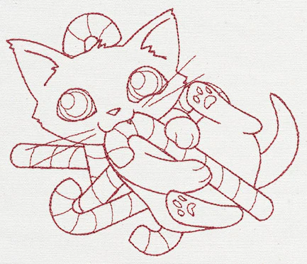 Feline Festive Outlines - Candy Cane Kitty - Image 4