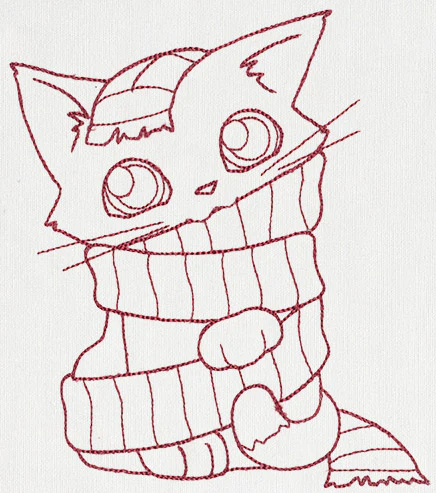 Feline Festive Outlines - Kitty Scarf - Image 3