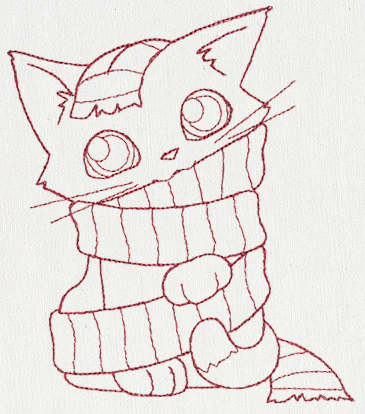 Feline Festive Outlines - Kitty Scarf - Image 4