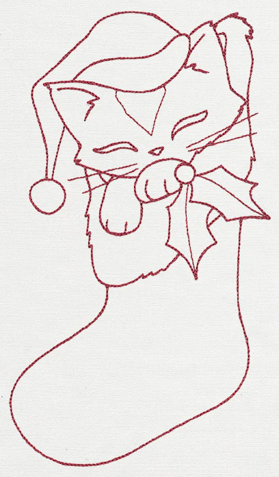 Feline Festive Outlines - Kitty Stocking - Image 2