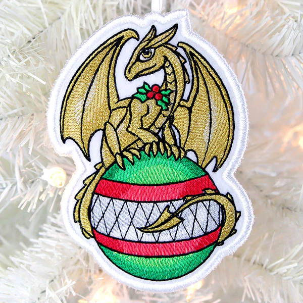 Festive Tidings Dragon Ornament (In-the-Hoop) - Image 5