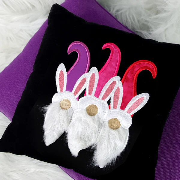 Fluffy Bunny Gnome Trio (Applique) - Image 8