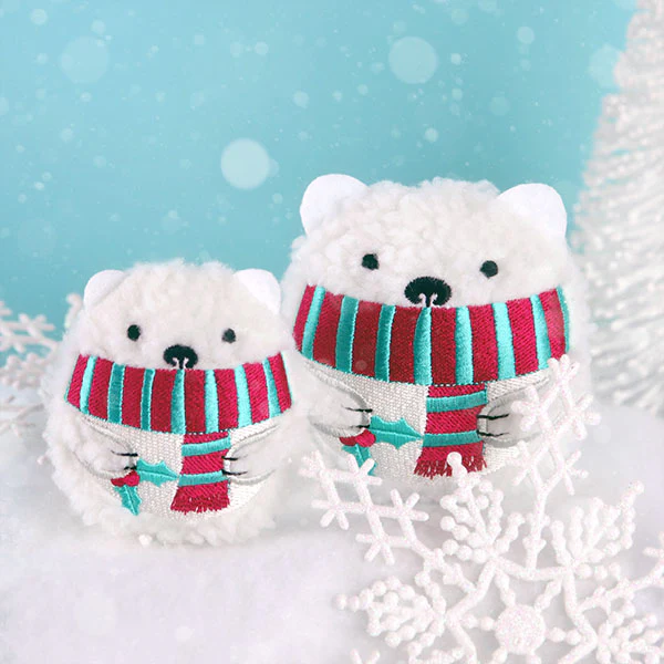 Fluffy & Festive Polar Bear (In-the-Hoop) - Image 6