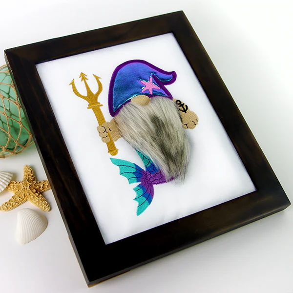Fluffy Mermaid Gnome (Applique) - Image 8
