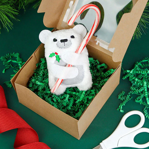Fluffy Polar Bear Candy Cane Holder (In-the-Hoop) - Image 2