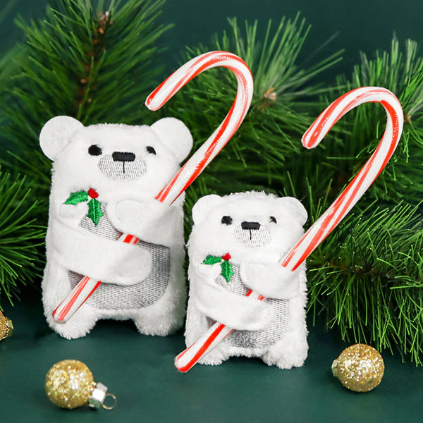 Fluffy Polar Bear Candy Cane Holder (In-the-Hoop) - Image 3