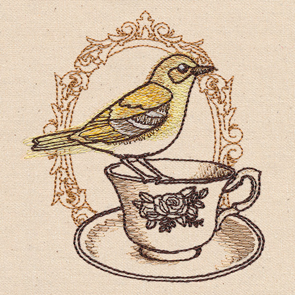 French Cafe - Teacup with Bird - Image 5