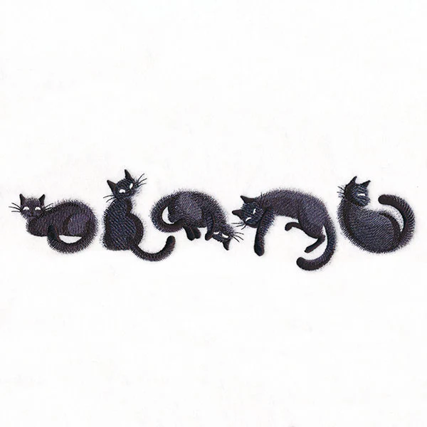 Fuzzy Black Cat Border