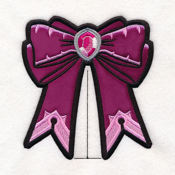 Gemstone Ribbon Bow Accent (Split Seam Applique) - Image 2