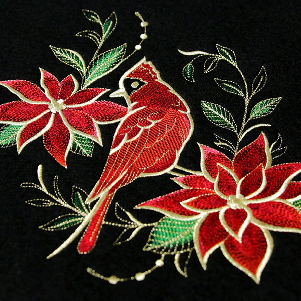 Gilded Christmas Poinsettia Cardinal - Image 6