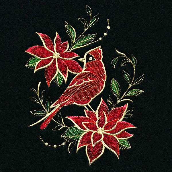Gilded Christmas Poinsettia Cardinal - Image 7