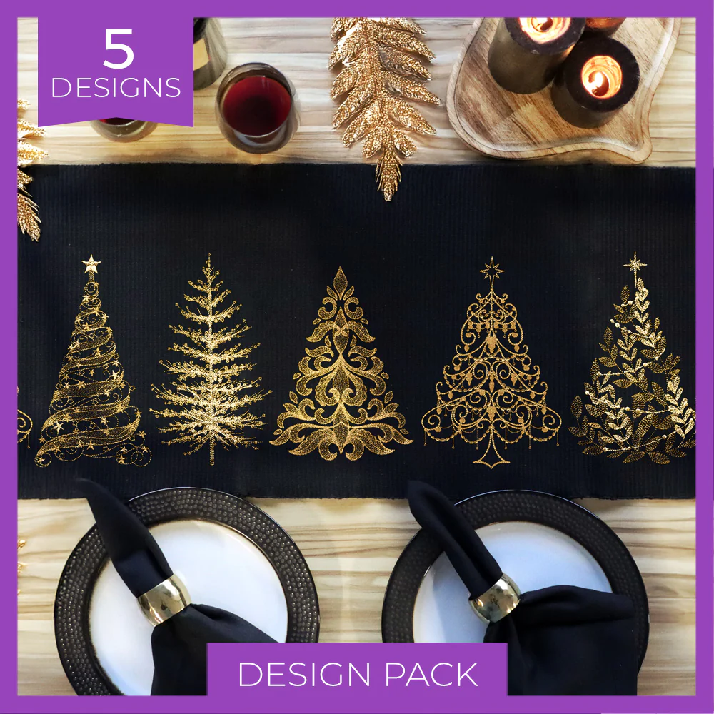 Gilded Glow Christmas Trees Design Pack - Image 3